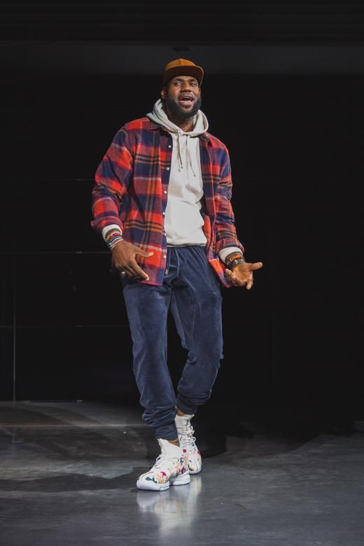 LeBron James showcasing style and wearing sick kicks from Adidas